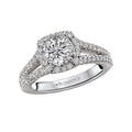 Orbelle Halo Split Shank Semi-Mount Diamond Ring in 14K White Gold
