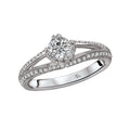 Glemera Petite Split Shank Diamond Engagement Ring in 14K White Gold