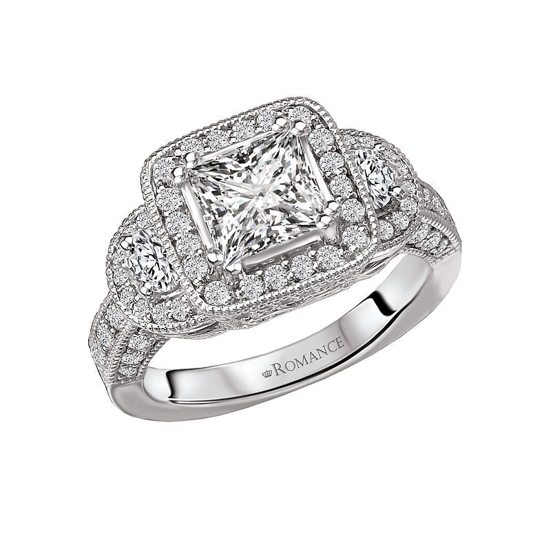 Orbelle Halo Style 14K White Gold Semi-Mount Diamond Ring