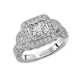 Orbelle Halo Style 14K White Gold Semi-Mount Diamond Ring