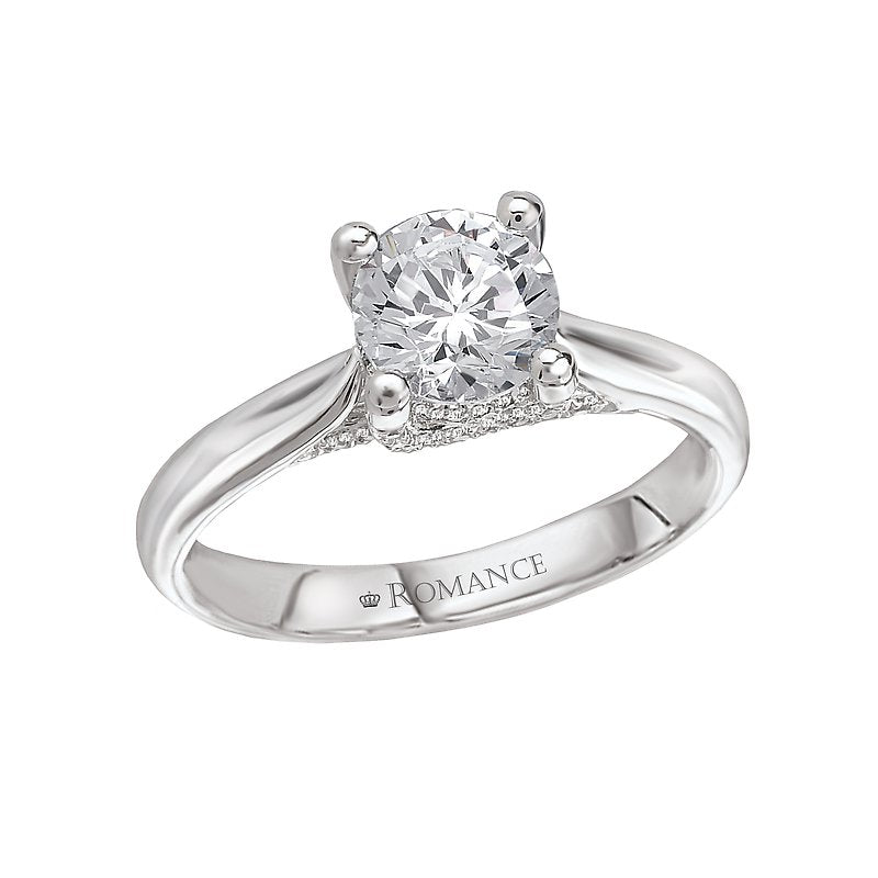 Orbelle Solitaire Semi-Mount Diamond Ring | 14K White Gold
