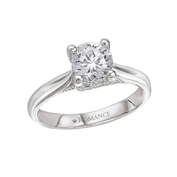 Orbelle Solitaire Semi-Mount Diamond Ring | 14K White Gold