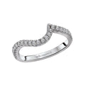 Orbelle Curved Wedding Band 18K White Gold with Round Diamond - Nesting Style