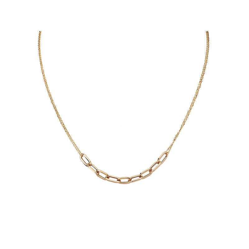 Luxora Italian 14kt Gold Multi Strand Link Necklace - Elegant 18-inch Chain
