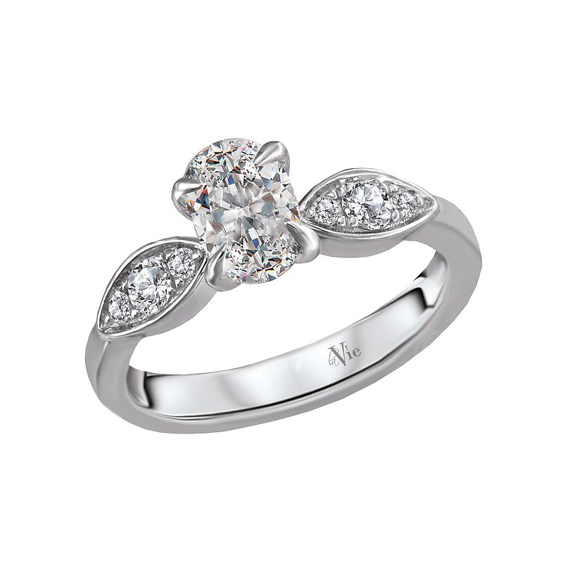 Glemera Bandora 18K White Gold Diamond Engagement Semi-Mount Ring