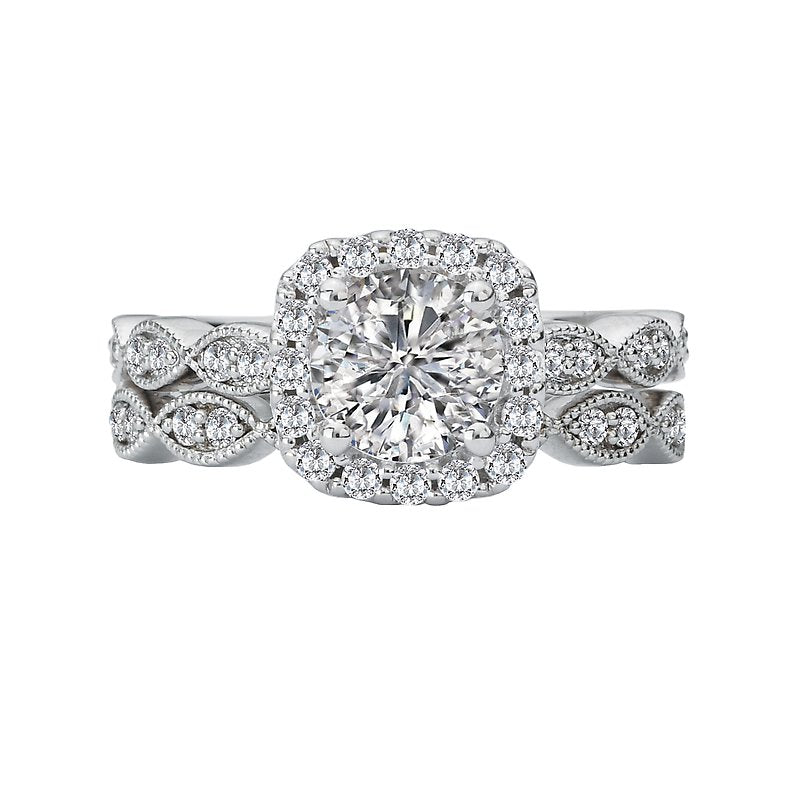 Orbelle Halo Semi Mount Ring in 14K White Gold with Lab Grown Diamond