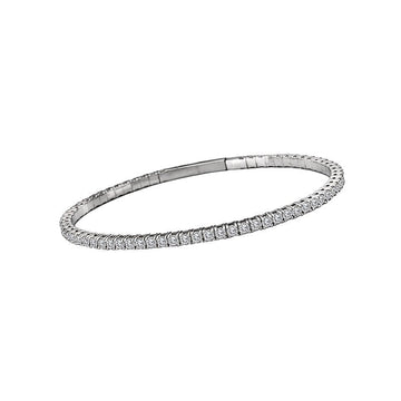 Luxora Ladies Fashion Diamond Bangle Bracelet | 14K White Gold