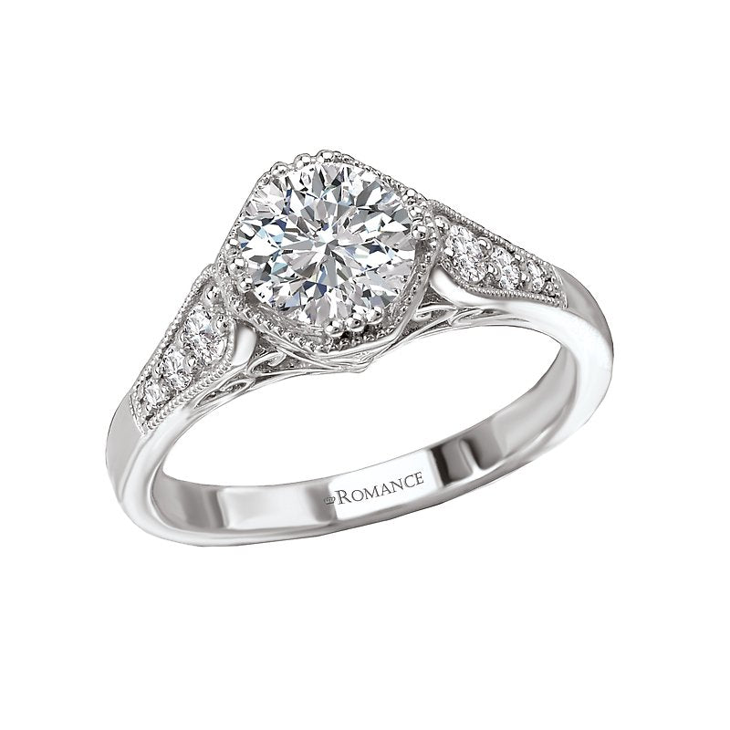 Vintage 18K White Gold Semi-Mount Diamond Ring - Orbelle Collection