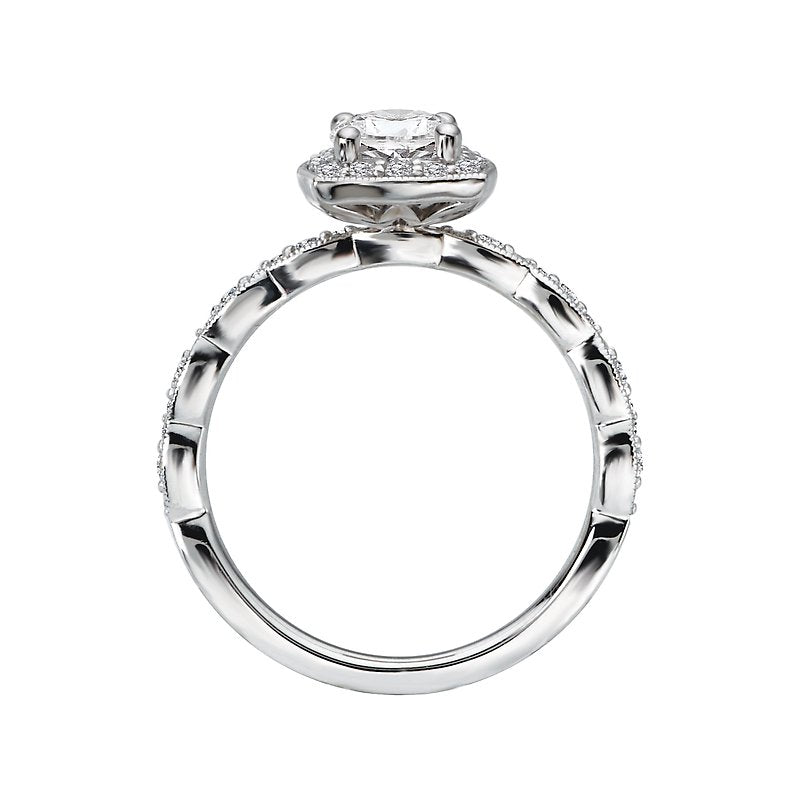 Orbelle Halo Semi-Mount Lab Grown Diamond Ring in 18K White Gold