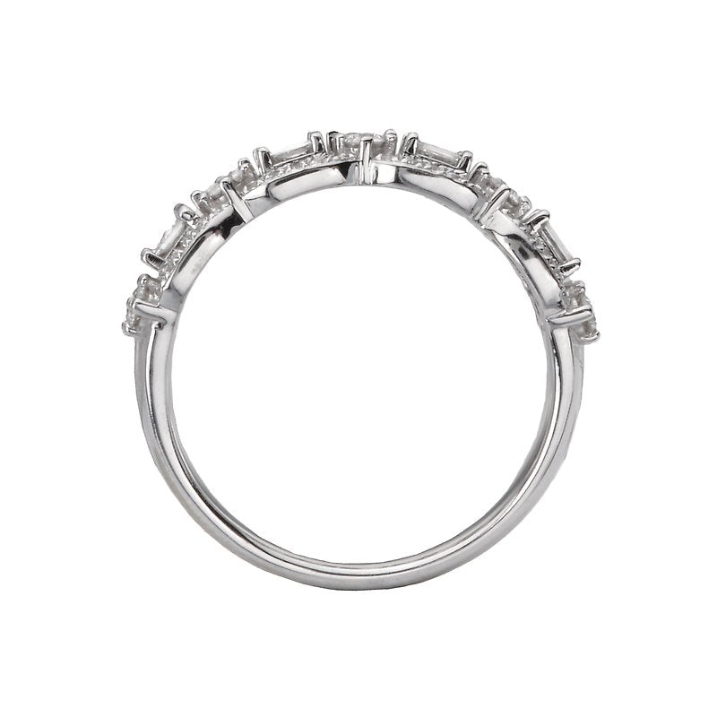 Luxora 14K White Gold Diamond Fashion Ring - Classic Style