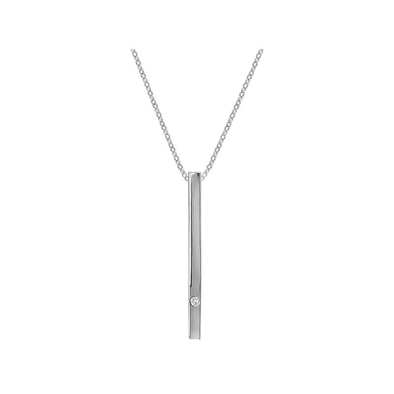 Luxora 14K White Gold Round Diamond Lariat Necklace