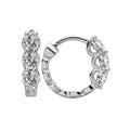 Luxora Diamond Hoop Earrings - 14kt White Gold Round Diamond Lever-back Earrings