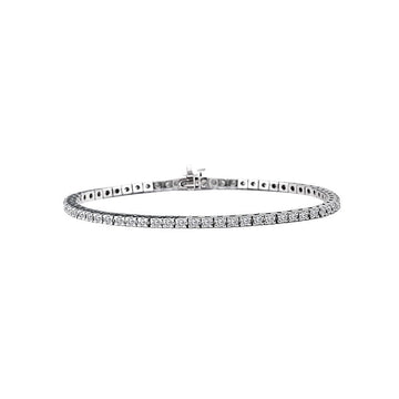 Luxora 14K White Gold Diamond Tennis Bracelet - 2 Carat Total Weight