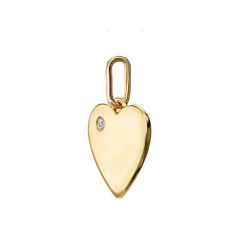 Luxora 14K Yellow Gold Heart Shaped Diamond Pendant