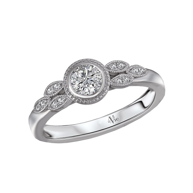 Glemera Halo Diamond Engagement Ring in 14K White Gold