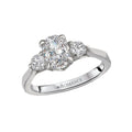 Orbelle 3-Stone Oval Lab Grown Diamond Semi Mount Ring in 14K White Gold