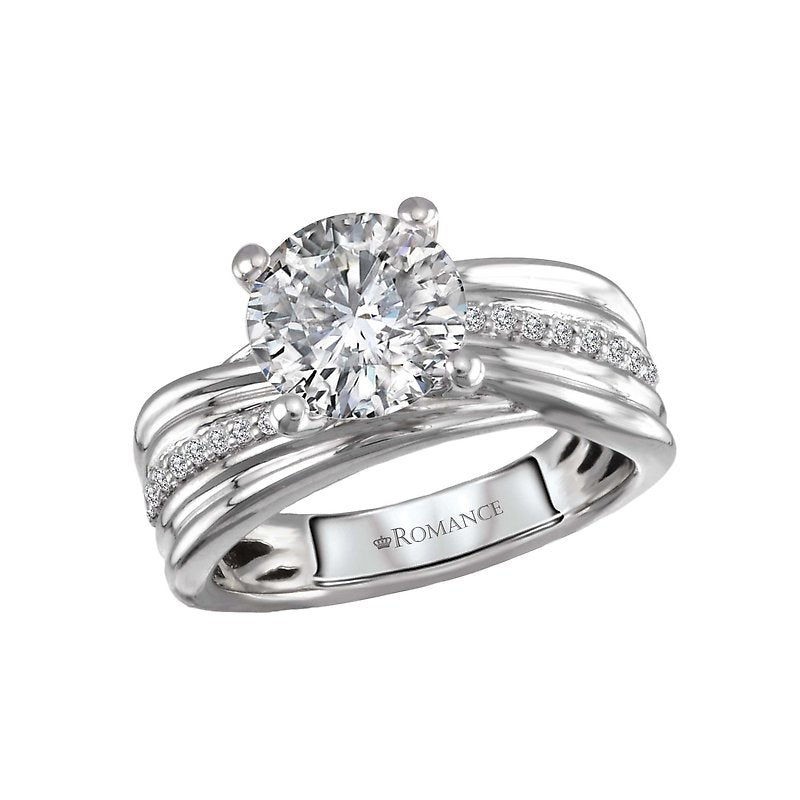 Orbelle 14K White Gold Diamond Swirl Semi-Mount Engagement Ring