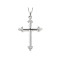 Aurenza Classics 14K White Gold Luxora Cross Pendant with 0.18ctw Diamond Cluster