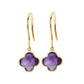 Luxora Amethyst 14K Yellow Gold Clover Earrings