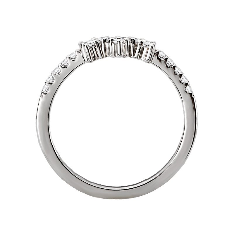 Glemera Diamond Nesting Wedding Band - 14K White Gold Round Diamond Ring