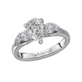 Bandora 14K White Gold Diamond Engagement Ring Semi-Mount for Pear Shaped Stone
