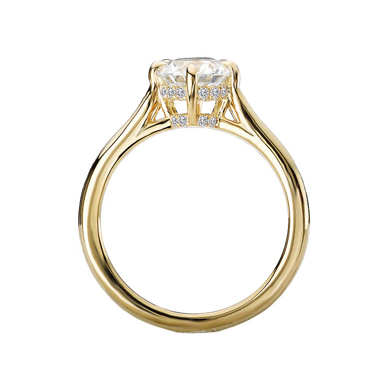 Orbelle Yellow Gold Oval Cut Lab Grown Diamond Semi-Mount Engagement Ring