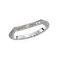 Glemera Curved Wedding Band in 14K White Gold with Milgrain Detail
