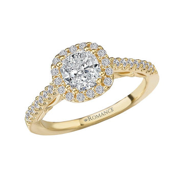 Orbelle Halo Diamond Ring Semi-Mount in 18K Yellow Gold