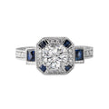 Orbelle Halo Lab Grown Diamond Sapphire Semi-Mount Ring in 14K White Gold