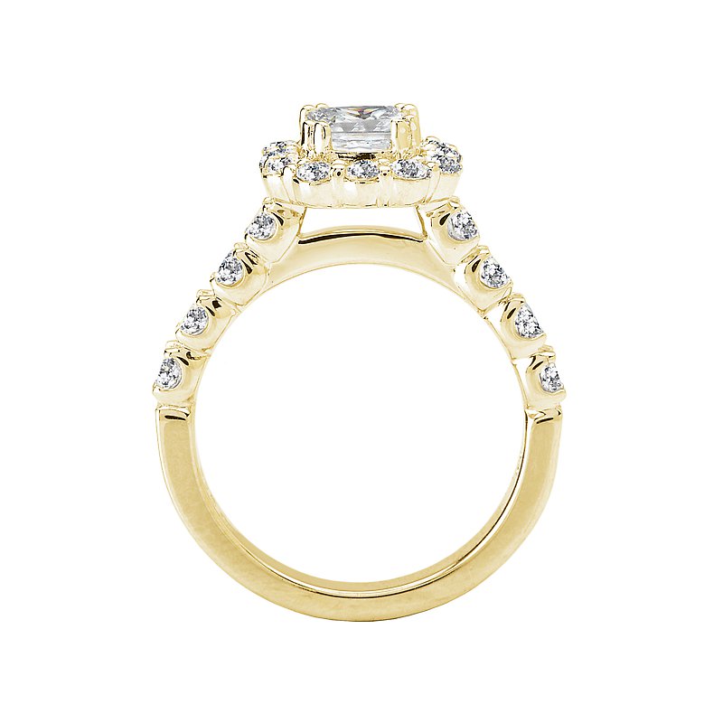 Orbelle Halo Semi-Mount Diamond Ring in 14K Yellow Gold
