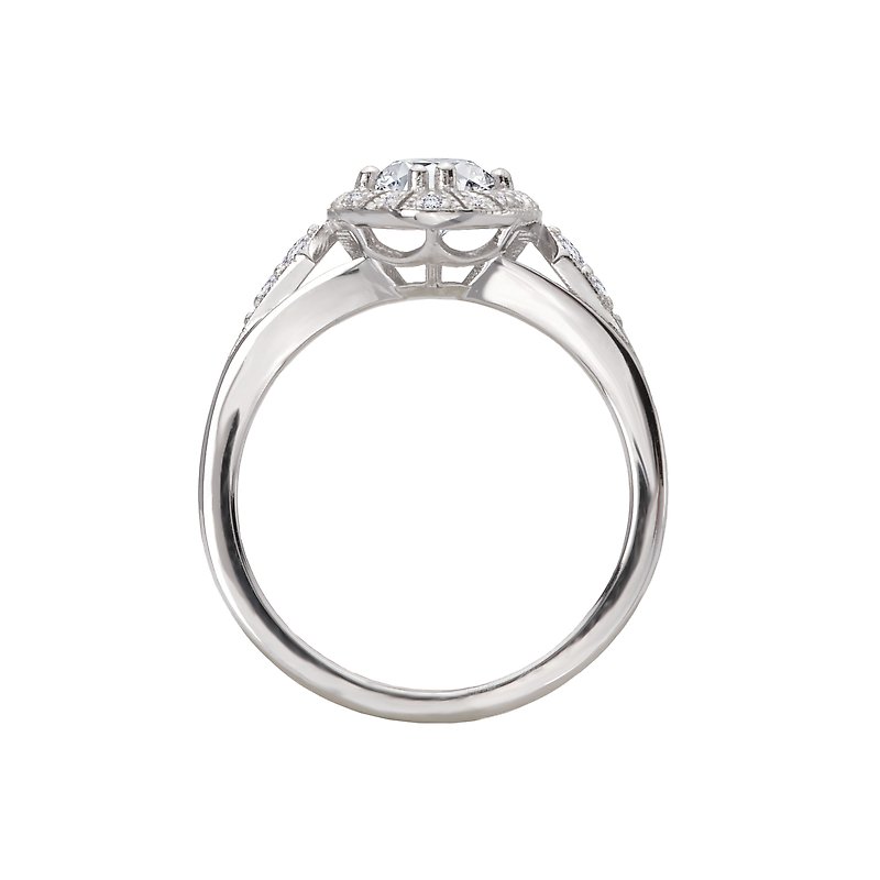 Orbelle Oval Halo Semi-Mount Diamond Engagement Ring in 14K White Gold