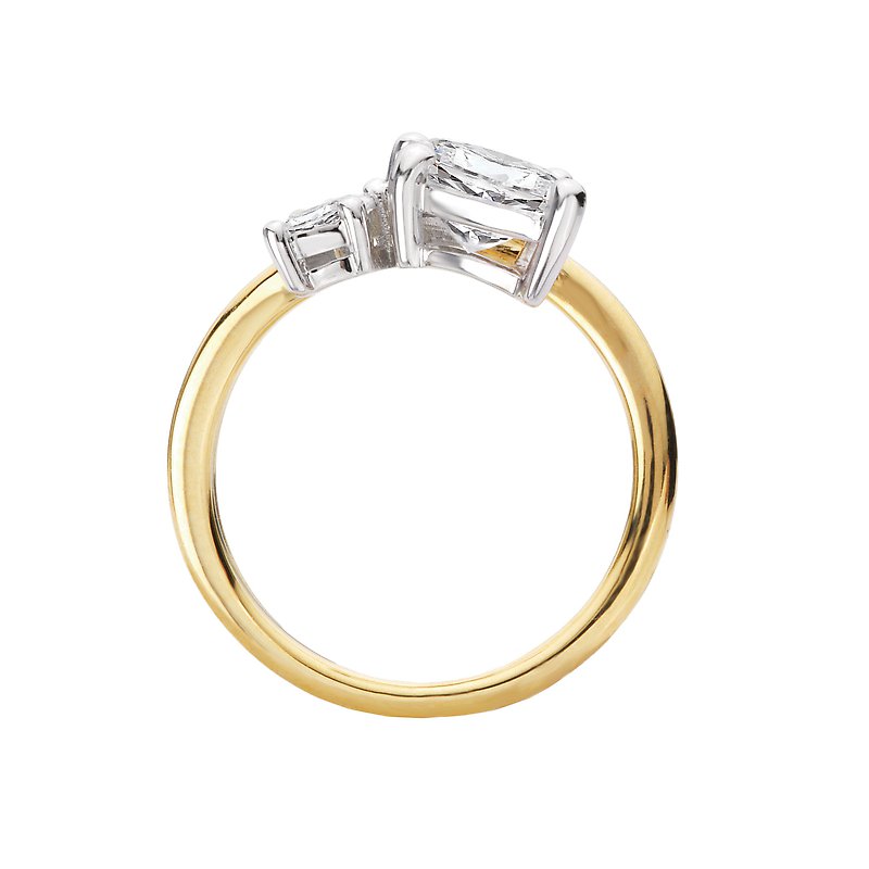 Orbelle 14K Yellow Gold Twist Half Split-Shank Diamond Engagement Ring