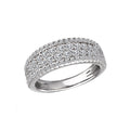 Luxora Four Row Diamond Fashion Ring - 14K White Gold, Round Cut, 1ctw, Size 7