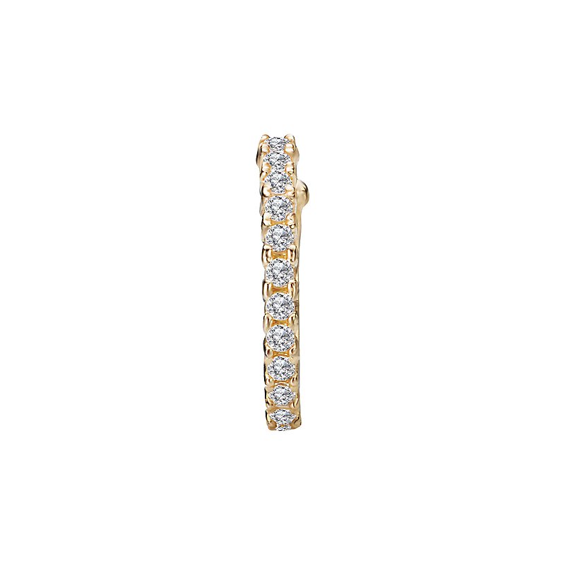 Luxora 14K Yellow Gold Cartilage Hoop Earring with Cubic Zirconia Stones