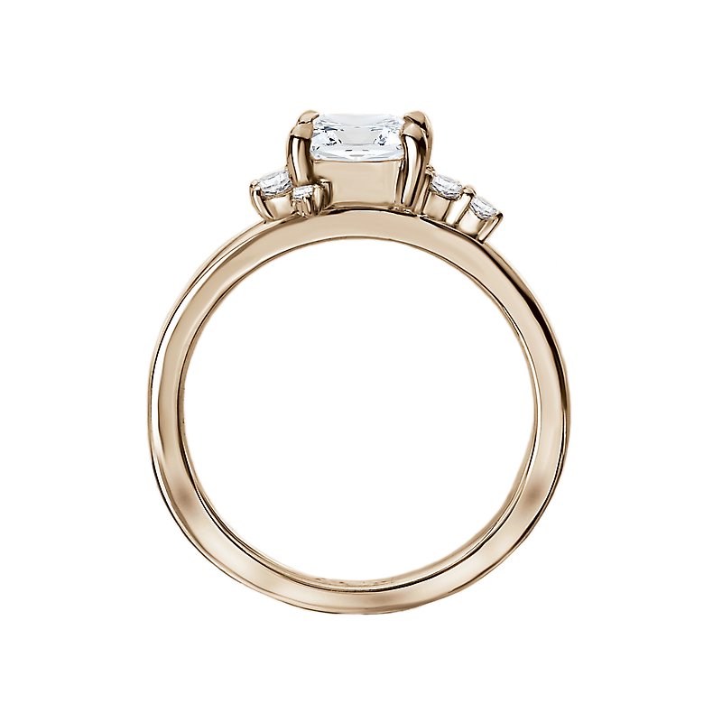 Orbelle 14K Yellow Gold Diamond Princess Cut Semi-Mount Engagement Ring