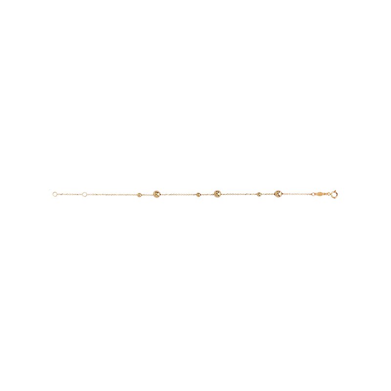 Luxora Italian 14kt Yellow Gold Bead Chain Bracelet