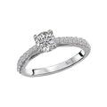 Glemera Bandora 14K White Gold Graduated Diamond Engagement Semi-Mount Ring