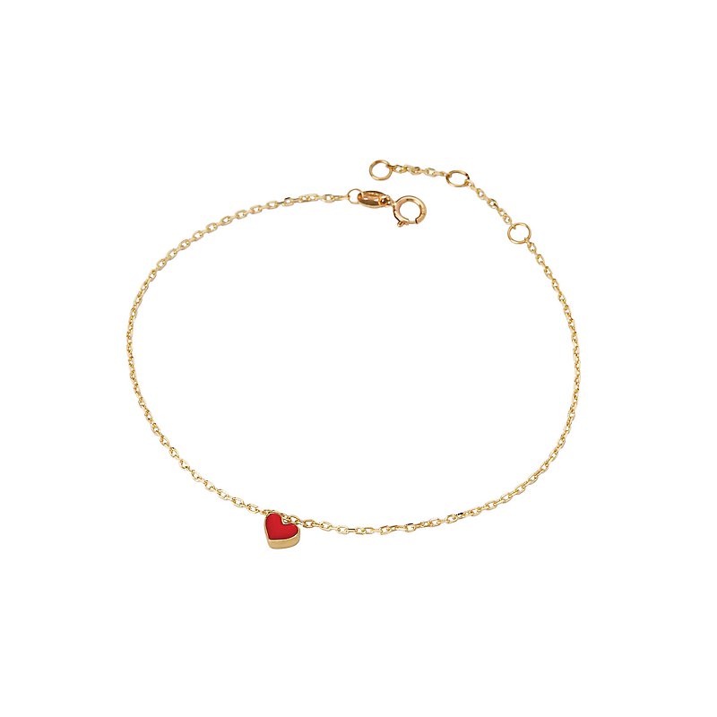 Luxora Italian 14kt Gold Heart Charm Bracelet | Adjustable Chain Style