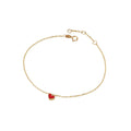 Luxora Italian 14kt Gold Heart Charm Bracelet | Adjustable Chain Style