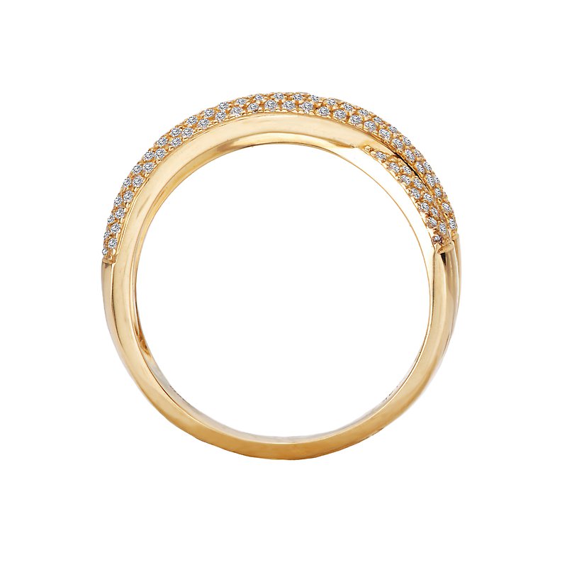 Twisted 14K Yellow Gold Diamond Fashion Ring - Luxora Collection