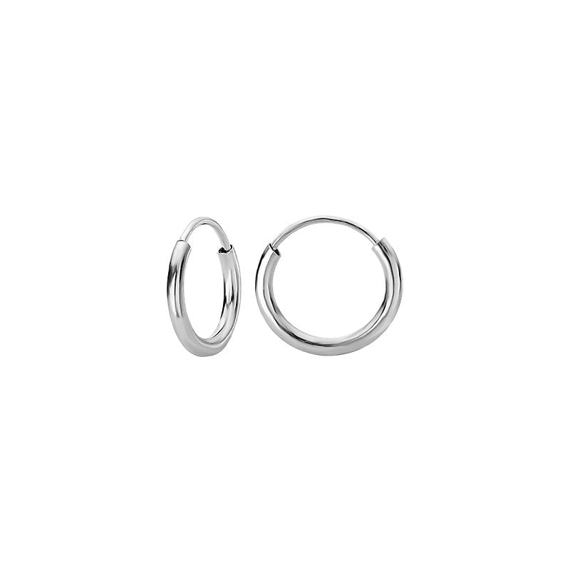 Luxora 14K White Gold Endless Hoop Earrings 10x1.5mm