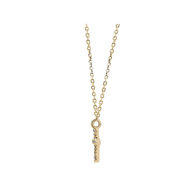 Luxora 14K Yellow Gold Diamond Cross Pendant