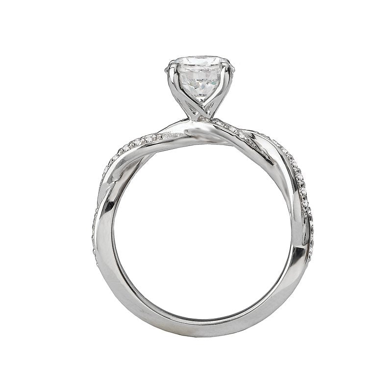 Bandora 14K White Gold Semi-Mount Diamond Ring with Lab Grown Diamond