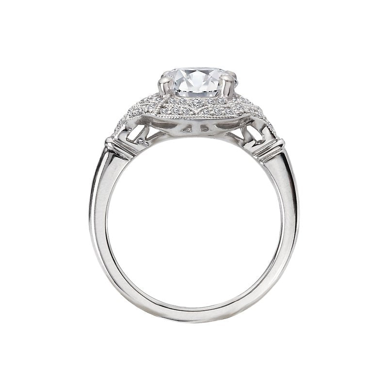 Orbelle 14K White Gold Double Halo Diamond Semi-Mount Engagement Ring