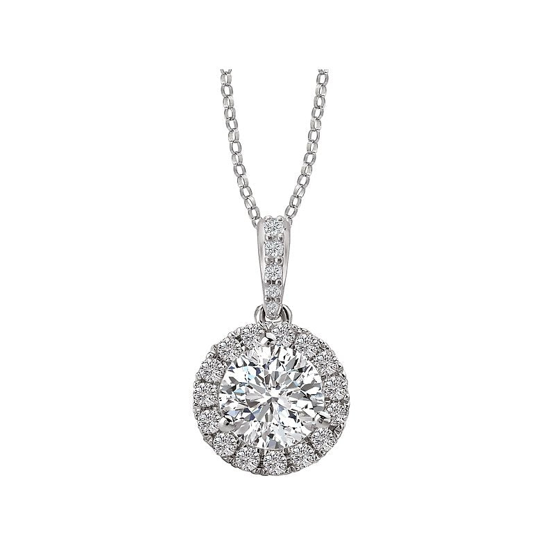 Luxora 14K White Gold Semi-Mount Diamond Pendant - Circle Style