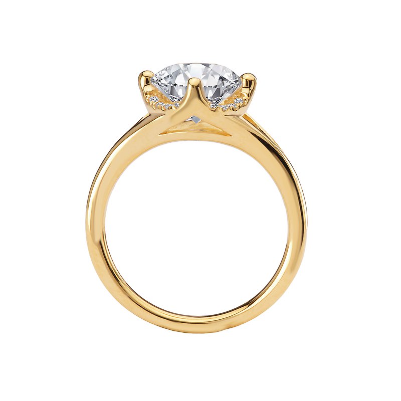 Orbelle 14K Yellow Gold Halo Diamond Engagement Ring