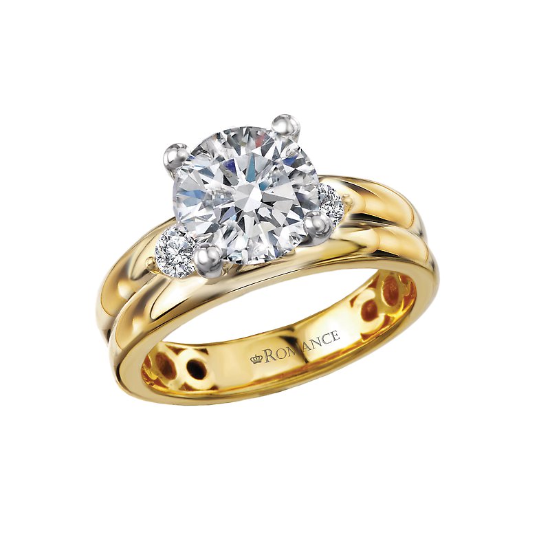 Orbelle 14K Yellow Gold 3-Stone Diamond Engagement Ring Semi-Mount