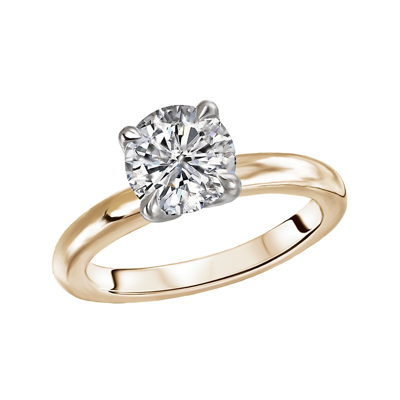 Aurenza Bandoras 14kt Yellow Gold Solitaire Diamond Ring Semi-Mount