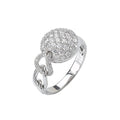 Luxora 14K White Gold Diamond Pave Chain Link Ladies Fashion Ring