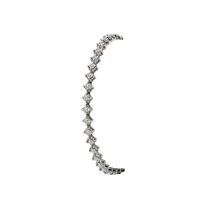 Luxora Ladies Fashion Diamond Bracelet - 14K White Gold Round Cut 2.0 Carat Total Weight